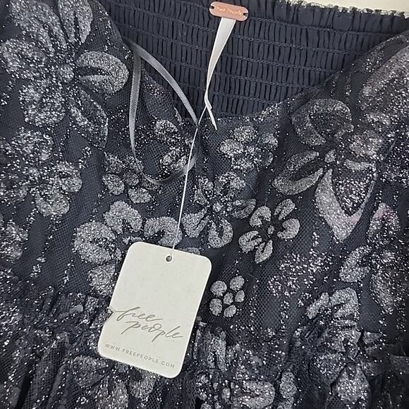 NWT Free People All That Glitters Sparkling Goth Lace Dress - Picture 5 of 9